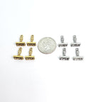 Pewter Love Stamp with Loop Charm Love Friendship Valentine's (4pc)
