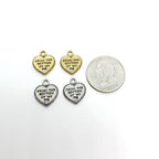 Pewter From the Bottom of My Heart Cutout Heart with Loop (2pc)
