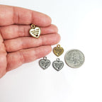 Pewter From the Bottom of My Heart Cutout Heart with Loop (2pc)