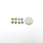 Pewter Heart Shaped Bead Love Antique Gold Antique Silver (4pc)