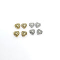 Pewter Heart Shaped Bead Love Antique Gold Antique Silver (4pc)