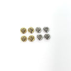 Pewter Round Flat Layered Swirl Heart Design Bead Love Antique (4pc)