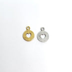 Pewter 1 Love Token Heart Cutout Charm Love Friendship
