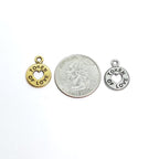 Pewter 1 Love Token Heart Cutout Charm Love Friendship