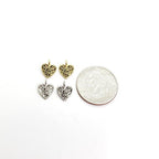 Pewter 2 Small Wire Design Hearts with Loop Charms Love (2pc)