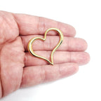 Pewter 1 Large 1 2 Inch Open Heart Sideways Hanging Charm