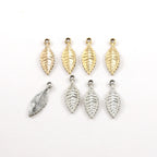 Pewter Detailed Dainty Minimal Modern Leaf Nature Pendant (4pc)