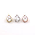 Rhodium Plated Pave CZ Teardrop Cubic Zirconia Gold,Rose Gold