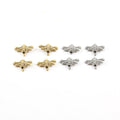 15mmx10mm Pewter Honey Bee Bead Charm Insect Nature Spring Pendant (4pc)
