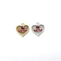 Pewter Heart Charm with Mom in Center Best Friend Charm