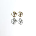 Pewter Open Heart Standing Cupid Holding Bow and Arrow (2pc)