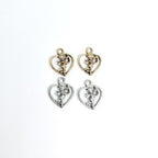 Pewter Open Heart Standing Cupid Holding Bow and Arrow (2pc)