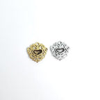 18mmx18mm Pewter Heart Charm Filigree Background with Puffy Heart (2pc)