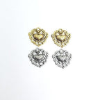 18mmx18mm Pewter Heart Charm Filigree Background with Puffy Heart (2pc)