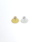 Pewter Made with Love Heart Shape Symbol Stamped Oval Shape (2pc)