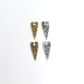 Pewter Long Dotted All Over Heart Pendant Double Sided (2pc)