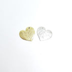 25mmx23mm Pewter Large Textured Heart with Hole to the Side Double Sided