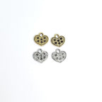 Pewter Heart for Pointed Crystals Inlay Charm Love Valentine's (2pc)
