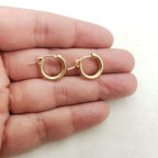 Gold Filled 14Kt Thick Flex Tube Hoop Earrings 18mm 15mm 13mm (2pc)