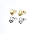 16.5mmx17mm Pewter I Heart You Lock Charm with Dangling Open Heart Charm (2pc)
