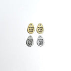 11mmx8mm Pewter Tear Drop Shape Made with Love Stamped Word Charm (2pc)