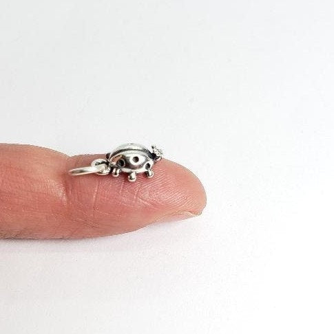 Sterling Silver Detailed LadyBug Charm Nature Spring Inspirational