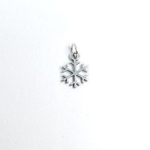Sterling Silver Cut Out Snowflake Double Sided Winter Inspired Charm