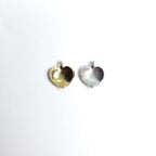 Pewter Textured Heart Charm Concave Back Love Pendant 13mm X (4pc)