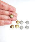 Pewter Textured Heart Charm Concave Back Love Pendant 13mm X (4pc)