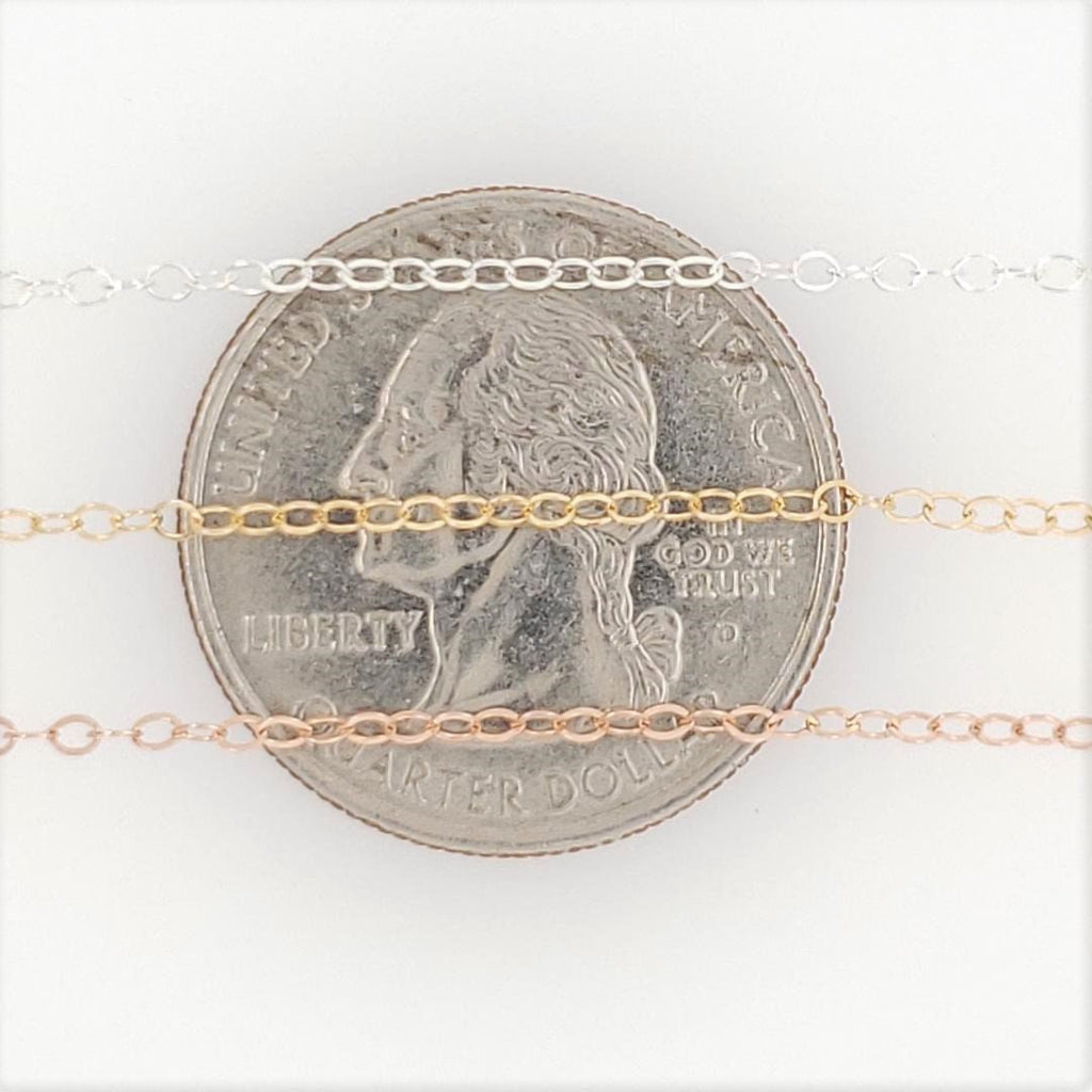 Sterling Silver or Gold Filled Ready to Wear Finished Flat Cable Chain