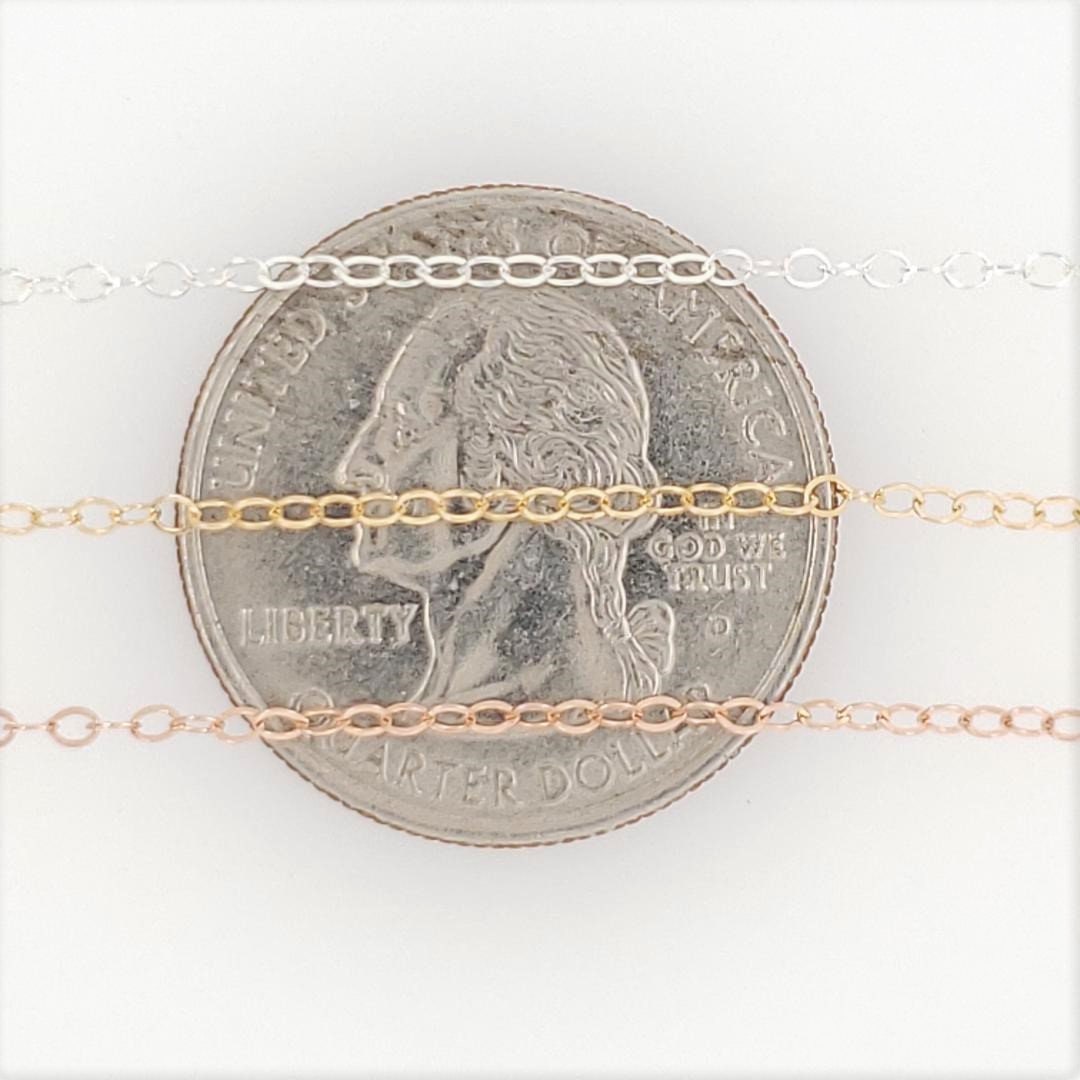 Sterling Silver or Gold Filled Ready to Wear Finished Flat Cable Chain