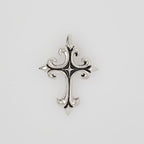 Sterling Silver Large Thick Sturdy Fleur De Lis Detailed Medieval Style