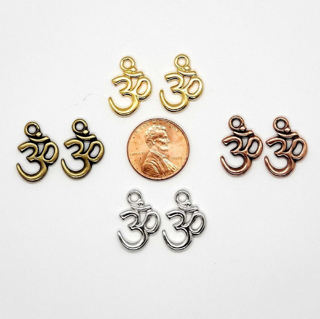 19mmx14mm Pewter Ohm Necklace Charm Buddha Mantra Yoga Religious (2pc)
