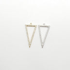 Rhodium Plated Large Thin Lined Pave CZ Triangle Cubic Zirconia