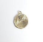 Gold Plated or Brass 18 Mm Vintage Rose Coin Charm Pendant Polished Gold Coin