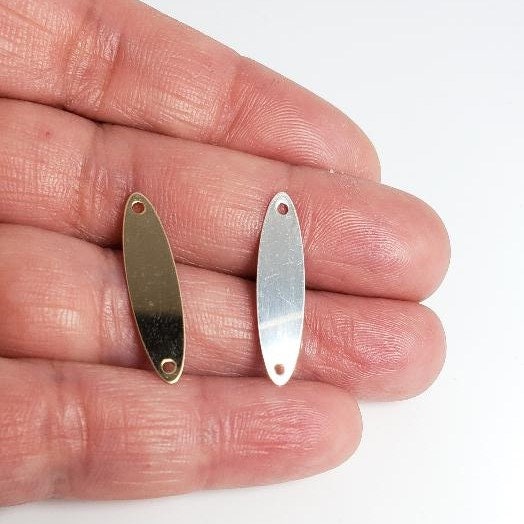 Sterling Silver or 14K Gold Filled 24mm Oval Blank in or Stamping Texturing 2