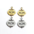 20mmx16mm Pewter Mom Two Sided Charm Heart Best Friend Charm Mothers Day (2pc)
