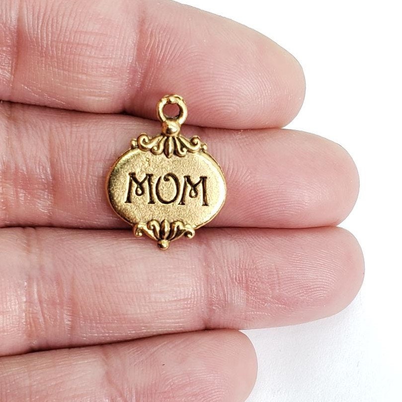20mmx16mm Pewter Mom Two Sided Charm Heart Best Friend Charm Mothers Day (2pc)