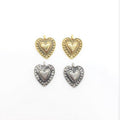 Pewter Layered Heart with Loop Charm Love Friendship (2pc)