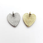 Pewter Layered Heart with Loop Charm Love Friendship (2pc)