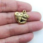 Pewter 2 Metal "Be My Valentine" Heart Bear Charm Pendant (2pc)