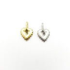 Pewter Metal Heart Swirled Detailed Love Charm Pendant Antique (2pc)