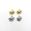 Pewter Heart in Box in Fragile Box Charm Necklace Pendant (2pc)