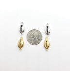 20mmx9mm Pewter 1 Silver or Gold Tiger Cowrie Shell Connector Ocean