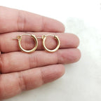 Gold Filled 14Kt Thick Flex Tube Hoop Earrings 18mm 15mm 13mm (2pc)