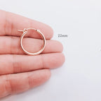 Sterling Silver or Gold Filled 14Kt Thick Flex Tube Hoop Earrings 22mm (2pc)