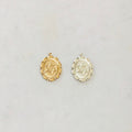 Sterling Silver or 14K Gold Filled Oval Star of David or Charm with Scalloped