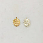 Sterling Silver or 14K Gold Filled Oval Star of David or Charm with Scalloped