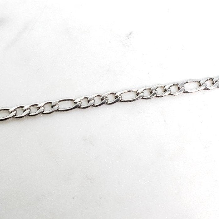 4.5mm Stainless Steel Figaro Stainless Steel Chain Jewelry – Sold by the Foot