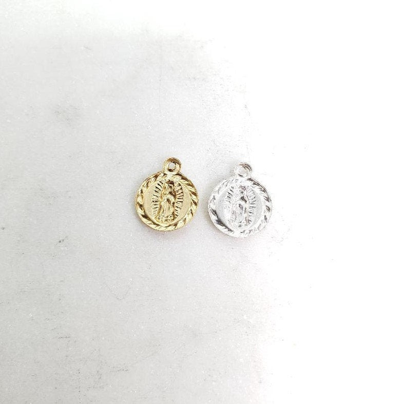 10mmx8mm Sterling Silver or 14K Gold Filled Mini Thin or Our Lady
